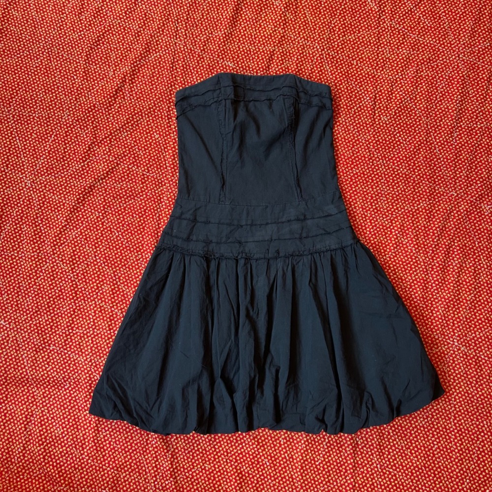 Speechless vintage 2000s Black Strapless Cotton Bubble Hem Mini Dress Size 3